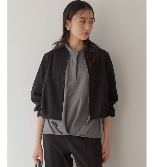 組曲「【WEB限定】ジョーゼットジャージー ブルゾン」|ブルゾン・スタジャン|ブラック系