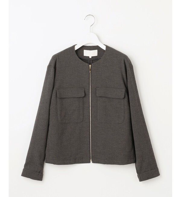 自由区「ライトブッチャーノーカラー ブルゾン」|ブルゾン・スタジャン|