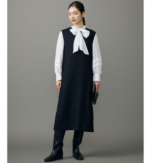 自由区「【カタログ掲載】ブライトリングツイード ジャンパースカート」|ジャンパースカート|ネイビー