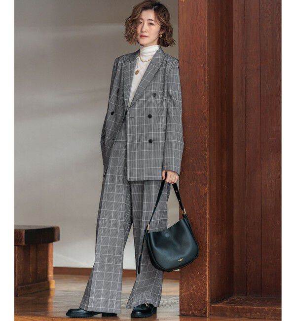 23区「【洗える】ガンクラブプレイドチェック ジャケット」|テーラードジャケット|