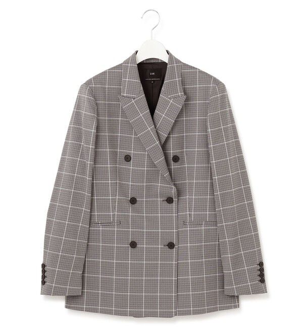 23区「【洗える】ガンクラブプレイドチェック ジャケット」|テーラードジャケット|