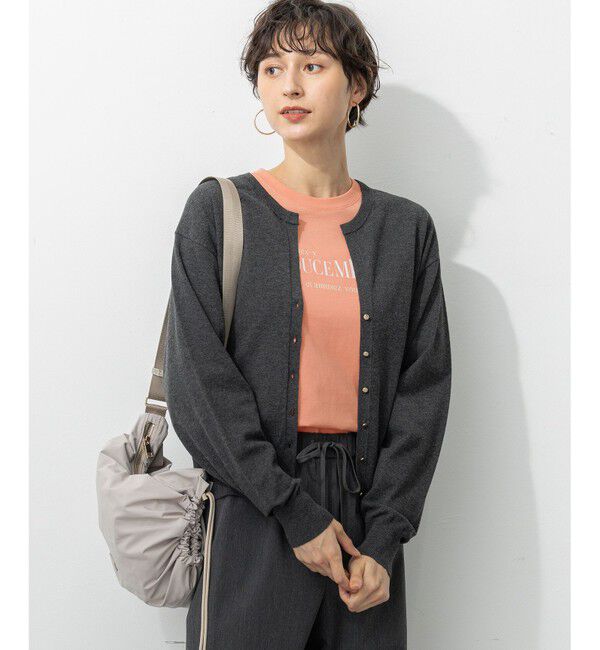 23区「【洗える/吊り干しOK】ヴィスコースストレッチ Vネック ニットカーディガン」|カーディガン|グレー系