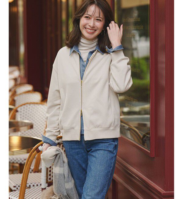 23区「【WEB＆一部店舗限定】クリアコットンテリー ダブルジップ ブルゾン」|ブルゾン・スタジャン|