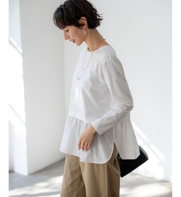 23区「ナチュラルコットンベア シアードッキング カットソー」|Tシャツ・カットソー|