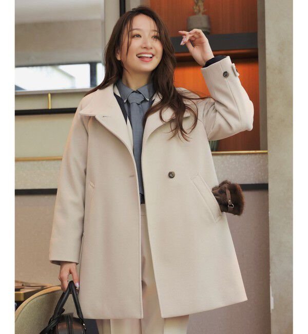 ANY SIS「ウールライクスタンドカラー ミドルコート」|その他|アイボリー