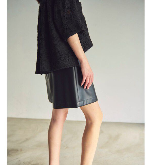 GRACE CONTINENTAL「フェイクレザーミニスカート」|スカート|