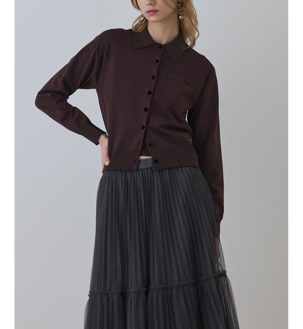 Diagram「バイカラーロゴニットカーディガン」|カーディガン|ﾀﾞｰｸﾌﾞ