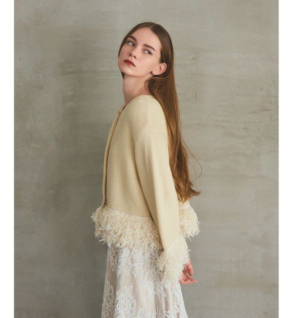 Grace Class「ラメフェザーフリンジカーディガン」|カーディガン|