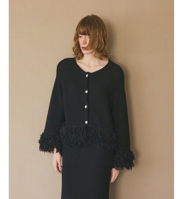 Grace Class「ラメフェザーフリンジカーディガン」|カーディガン|