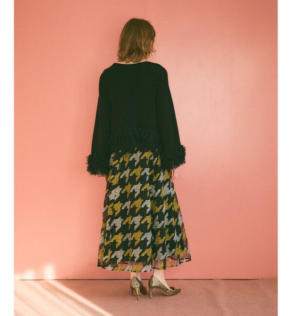 Grace Class「ラメフェザーフリンジカーディガン」|カーディガン|