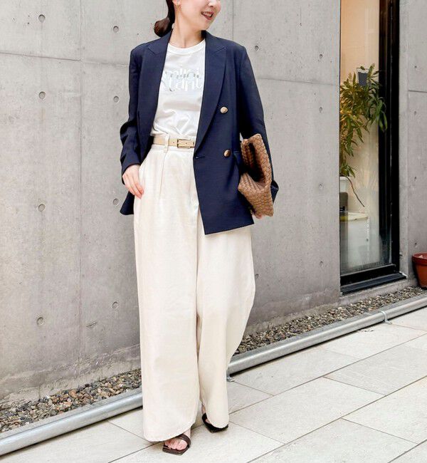 Rie Miller「【RM denim】リネン混ラップワイドパンツ」|その他|