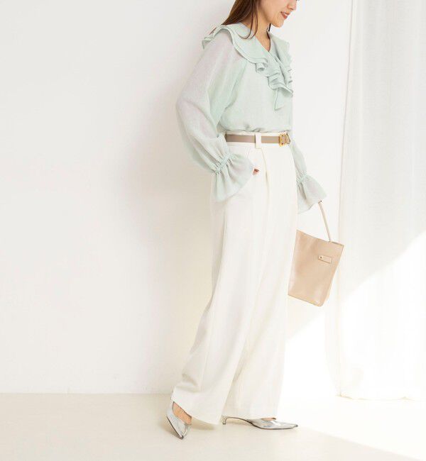 NOLLEY'S「ウォッシャブルラッフルカラーブラウス」|シャツ・ブラウス|