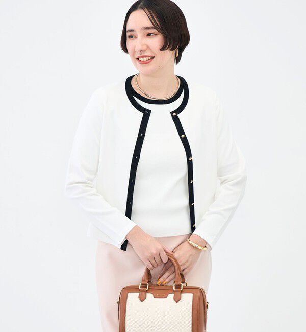 NOLLEY'S sophi「《アンサンブル対応》 《手洗い可能》マルチファンクションクルーネックカーディガン」|カーディガン|