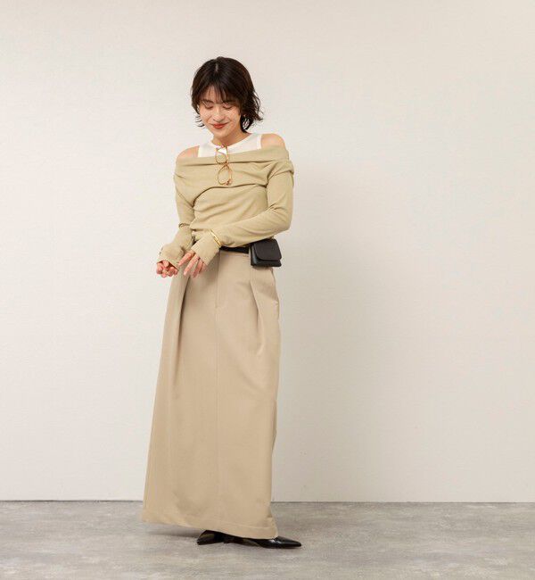 MAQWEL「【MAQWEL/マクウェル】タックロングスカート」|タイト|