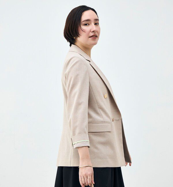 NOLLEY'S「ウォッシャブル麻調スラブWジャケット」|テーラードジャケット|