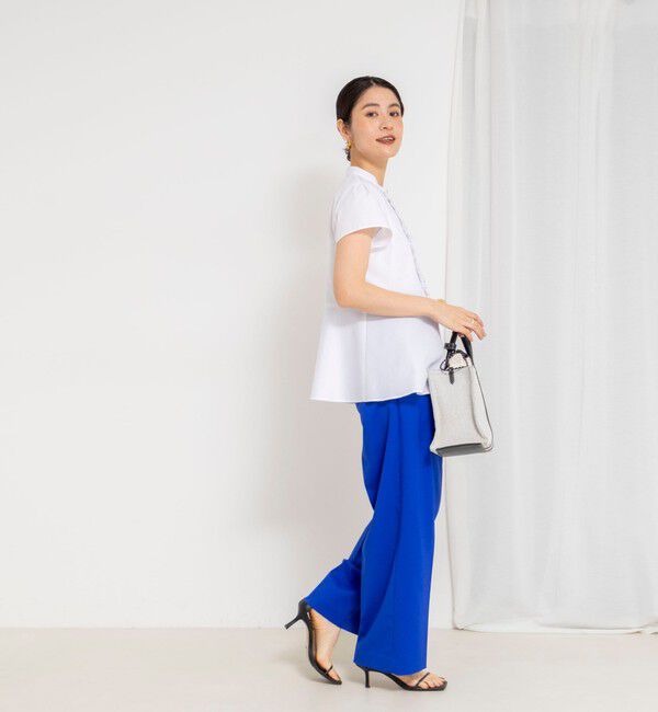 NOLLEY'S「ウォッシャブル前立プリーツペプラムブラウス」|シャツ・ブラウス|