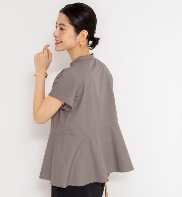 NOLLEY'S「ウォッシャブル前立プリーツペプラムブラウス」|シャツ・ブラウス|