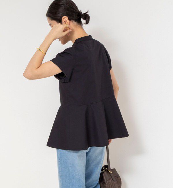 NOLLEY'S「ウォッシャブル前立プリーツペプラムブラウス」|シャツ・ブラウス|