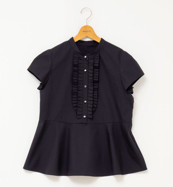 NOLLEY'S「ウォッシャブル前立プリーツペプラムブラウス」|シャツ・ブラウス|