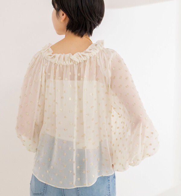 NOLLEY'S sophi「《セットアップ対応》ラメカットジャガードオフショルブラウス」|シャツ・ブラウス|