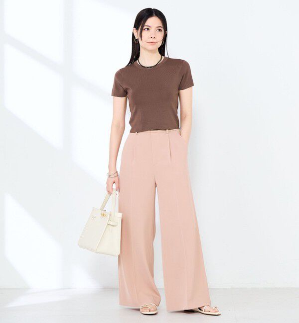 NOLLEY'S sophi「《手洗い可能/アンサンブル対応》マルチファンクション総針半袖プルオーバー」|ニット・セーター|