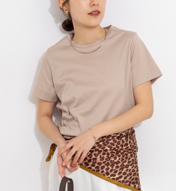 NOLLEY'S「ウォッシャブルベーシックTシャツ」|Tシャツ・カットソー|ベージュ