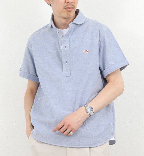 NOLLEY'S goodman「【DANTON/ダントン】ROUND COLLAR P.O SHIRT SS 26SS（DT-B0284 SOX）」|シャツ・ブラウス|ブルー