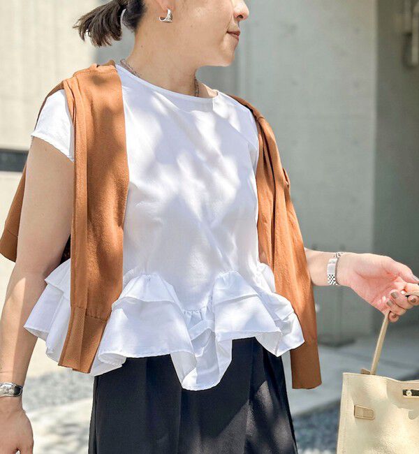 NOLLEY'S「ウオッシャブルペプラムフリル2WAY半袖ブラウス」|シャツ・ブラウス|オフホワイト