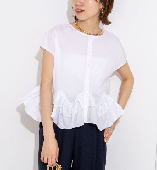NOLLEY'S「ウオッシャブルペプラムフリル2WAY半袖ブラウス」|シャツ・ブラウス|