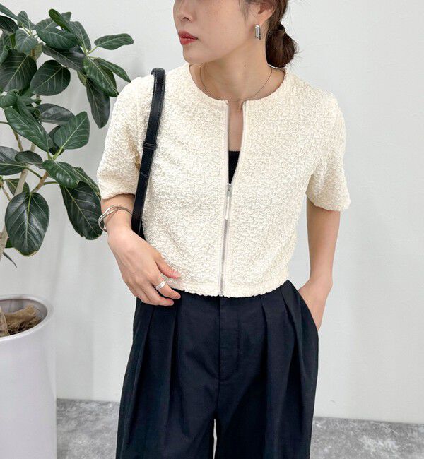 fredy emue「ポコポコZIP半袖カーディガン」|カーディガン|