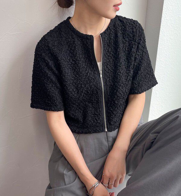 fredy emue「ポコポコZIP半袖カーディガン」|カーディガン|