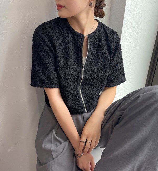 fredy emue「ポコポコZIP半袖カーディガン」|カーディガン|