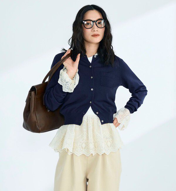 fredy emue「FR刺繍コットン混BASICカーディガン」|カーディガン|