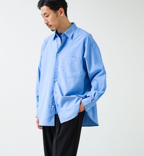 GLOSTER「【ニューベーシック】ワッシャーポプリンシャツ ロングスリーブ」|シャツ・ブラウス|