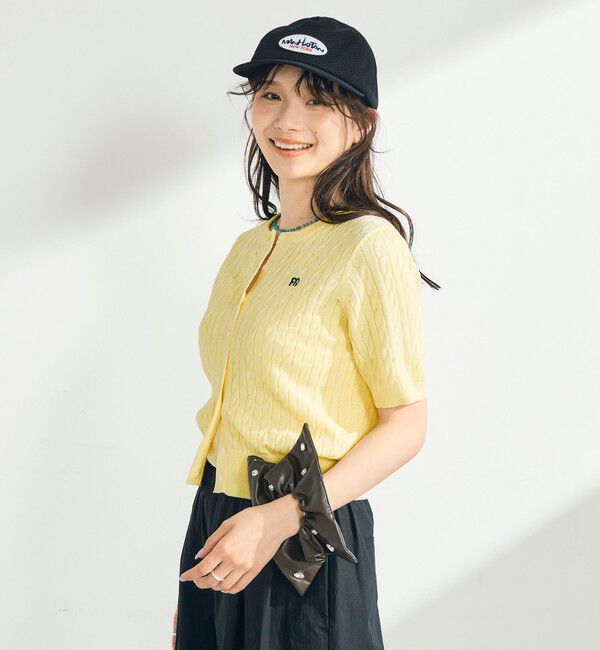 fredy emue「【毎年大人気！/完売必須】FR刺しゅうケーブル柄半袖カーディガン」|カーディガン|