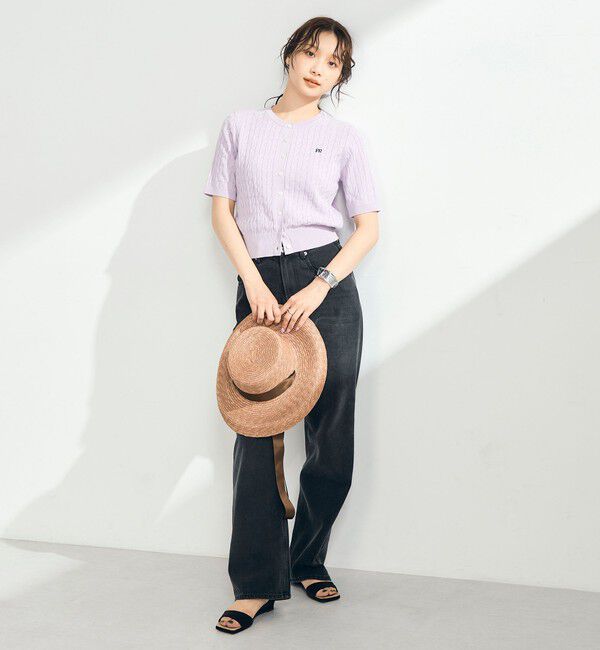 fredy emue「【毎年大人気！/完売必須】FR刺しゅうケーブル柄半袖カーディガン」|カーディガン|