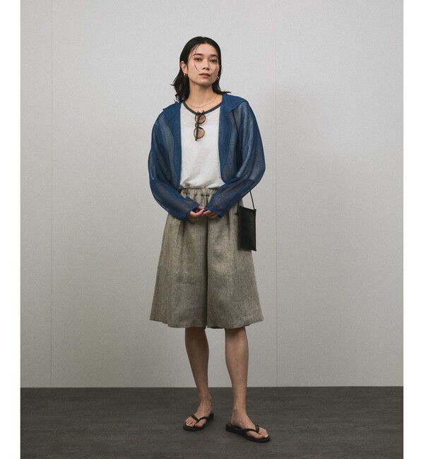 SALON adam et rope'「シアーメッシュフードボレロ」|カーディガン|