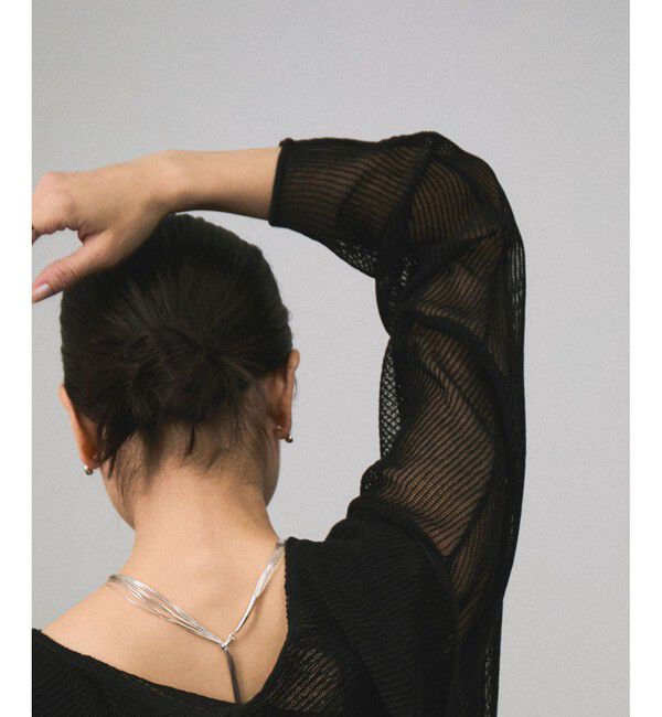 SALON adam et rope'「シアーメッシュフードボレロ」|カーディガン|