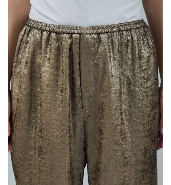 SALON adam et rope'「サテンワイドイージーパンツ」|チノ|