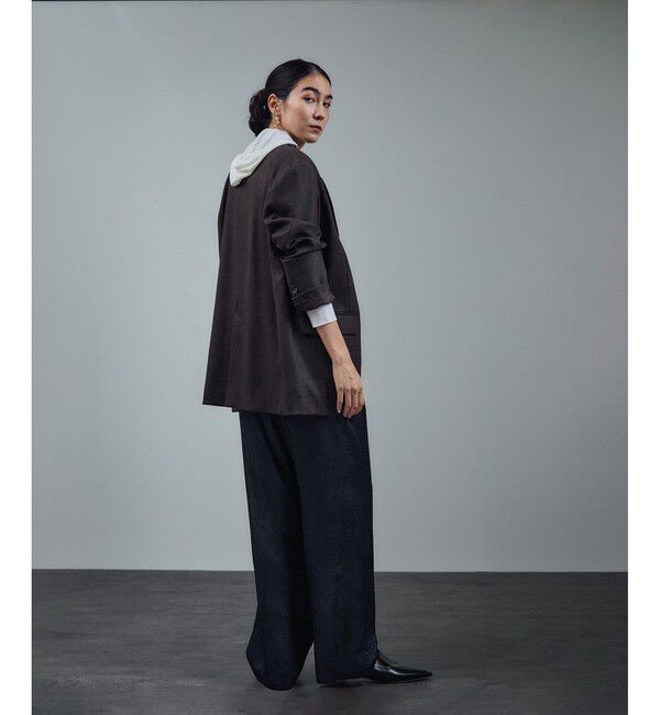 SALON adam et rope'「サテンワイドイージーパンツ」|チノ|