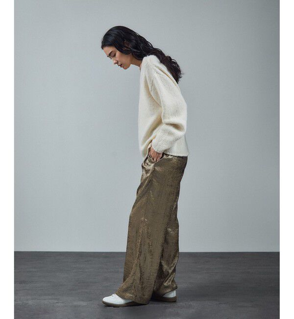 SALON adam et rope'「サテンワイドイージーパンツ」|チノ|