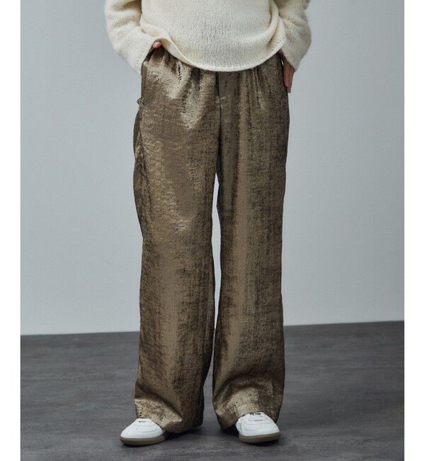 SALON adam et rope'「サテンワイドイージーパンツ」|チノ|