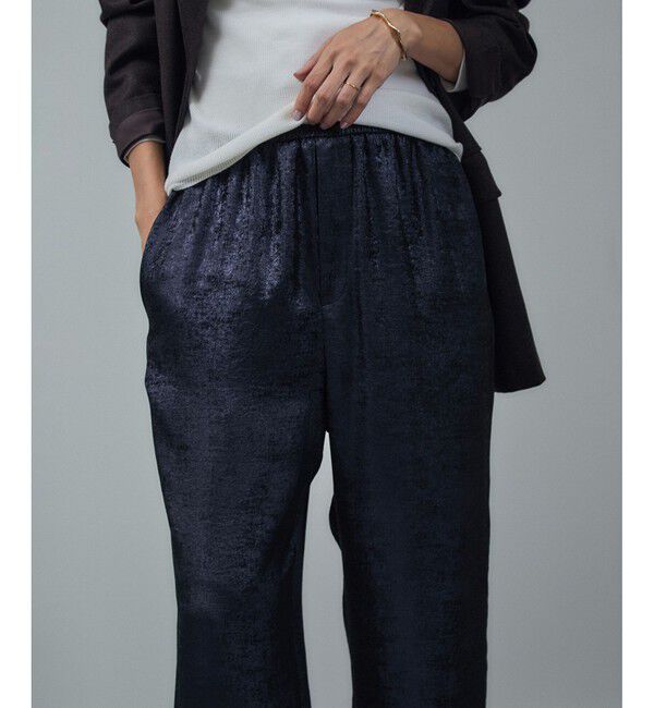 SALON adam et rope'「サテンワイドイージーパンツ」|チノ|