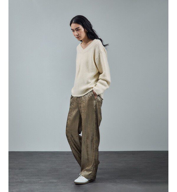 SALON adam et rope'「コットンウールメランジVネックニットプルオーバー」|ニット・セーター|