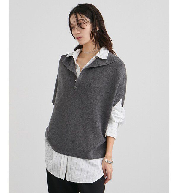 SALON adam et rope'「コットンシルクカシミヤ２WAYジレプルオーバー」|ニット・セーター|