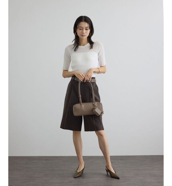 SALON adam et rope'「ミニポーチ付きスプリットレザーワイドバッグ / 追加」|ショルダー・メッセンジャー|