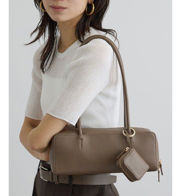 SALON adam et rope'「ミニポーチ付きスプリットレザーワイドバッグ / 追加」|ショルダー・メッセンジャー|