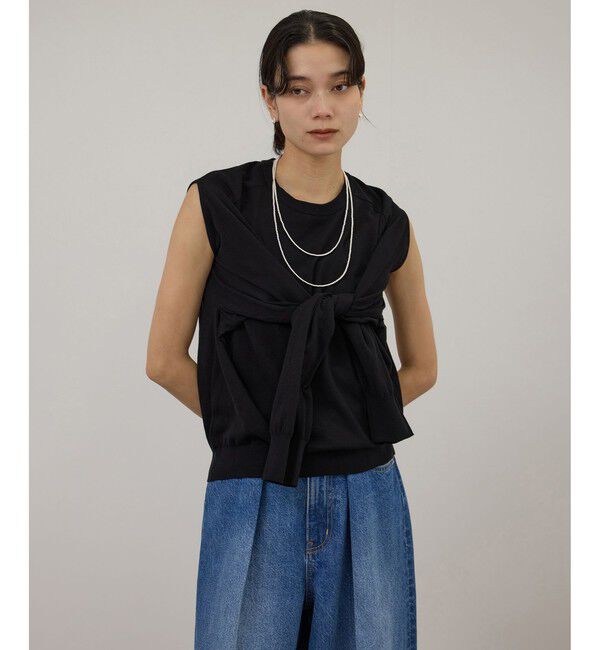 SALON adam et rope'「【WEB・一部店舗限定】2WAYスリットニットプルオーバー」|ニット・セーター|ブラック(01)