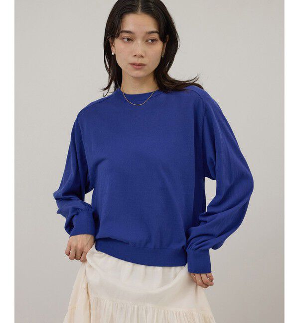 SALON adam et rope'「【WEB・一部店舗限定】2WAYスリットニットプルオーバー」|ニット・セーター|ブルー(44)