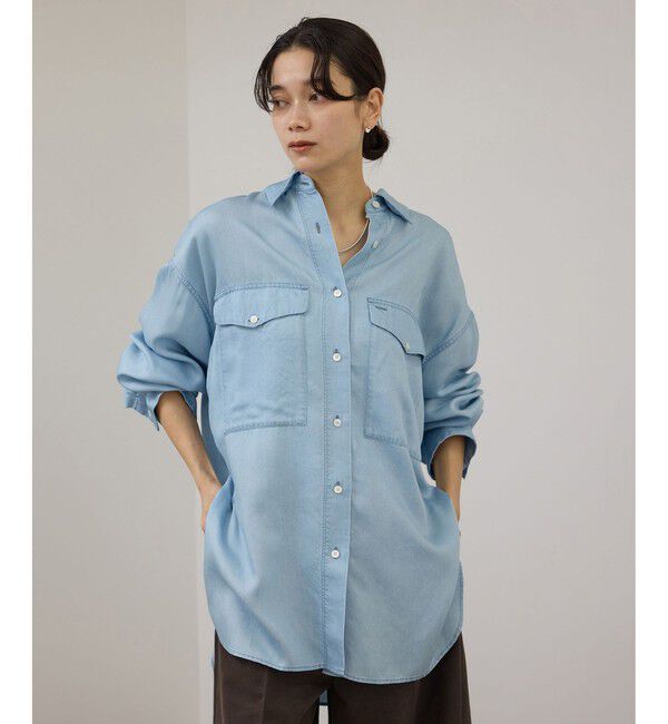 SALON adam et rope'「デニムライクシャツ / セットアップ対応」|シャツ・ブラウス|サックス(48)